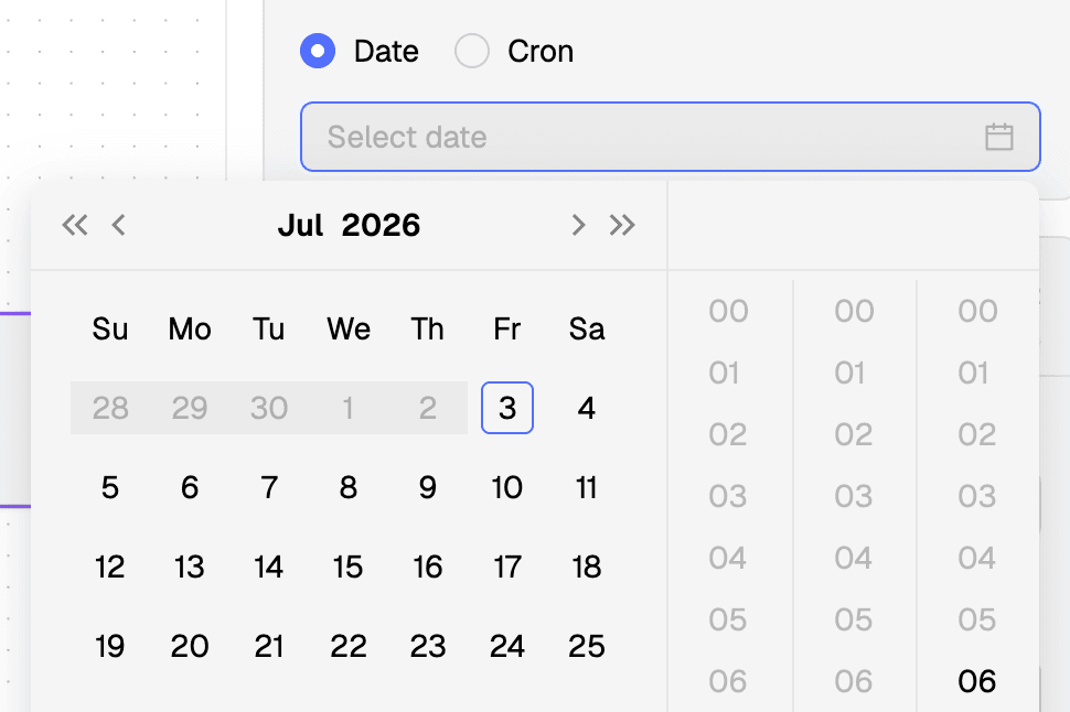 Schedule a run by date